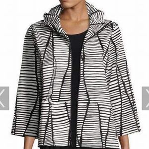 Lines & Vines Zip Jacket, Black/White